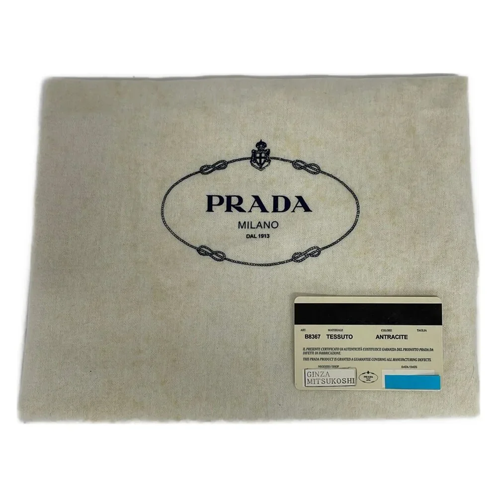 Prada Tote Bag B8367 Green Black Nylon Plastic